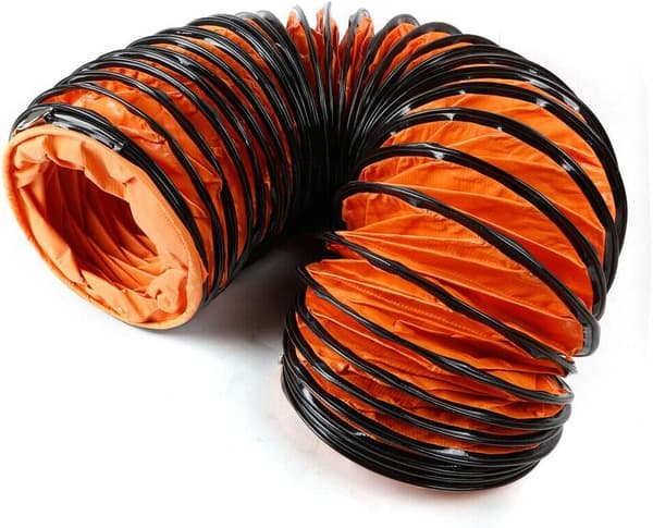 Ventilationsslange, 5 Meter, Fleksibelt Design, Flammehæmmende PVC,Appelsin