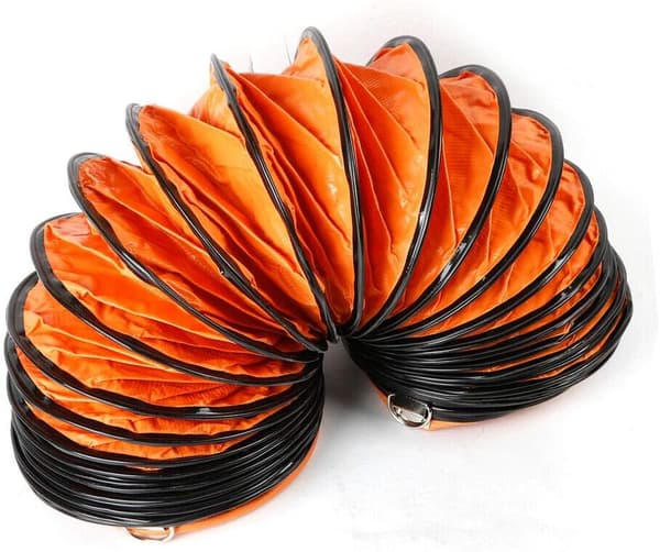 Ventilationsslange, 5 Meter, Fleksibelt Design, Flammehæmmende PVC,Appelsin