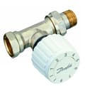 Miniatyrbillede 3 af 4: RTL-sæt: FJVR 15 lige ventil og Danfoss 003L1080 hvidt hoved