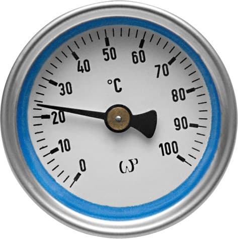Termometer med urskive 100 °C blå