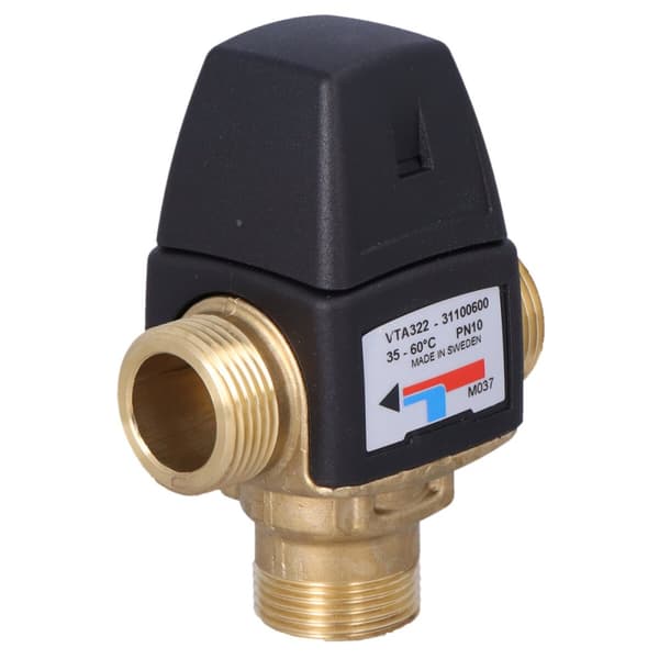 Termostatisk blandeventil VTA322, temperaturregulator 35-60°C, KVS 1,5, 3/4 tomme udvendig