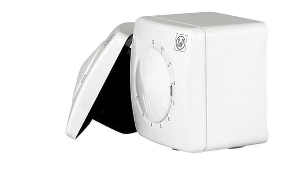 Thyristor-controller REB-1N, overflademonteret til 1-fasede ventilatorer (230V) med effekt over 20W og under 230W, dimensioner 80x80x68