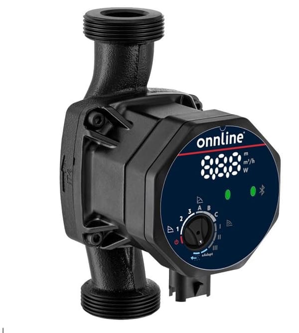 ONNLINE cirkulationspumpe til centralvarme/aircondition EQC S-PLUS 25-4/180, DN25, tilslutning G 1 1/2"" tomme Hmax=4m, EEI-koefficient<=0,15