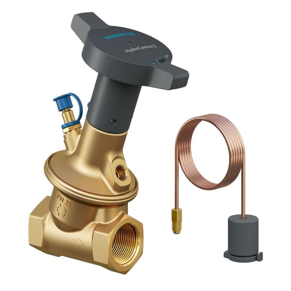 HydroControl D-ventil - indvendig gevind, PN25, DN20, 530 kPa, med HydroPort-ventil
