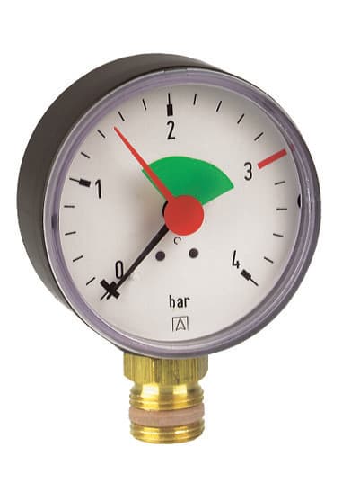 Värmemanometer HZ 80 RAD, fi 80 mm, 0-4 bar, 1/2 tum radian, kl. 2,5 vertikal