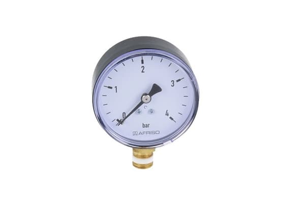 Varmemanometer RF 63 RAD, fi 63 mm, 0-4 bar, 1/4 tomme radius, kl. 2,5 lodret