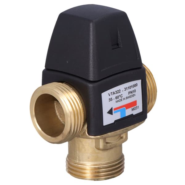 Termostatisk blandeventil VTA322, temperaturregulator 35-60°C, KVS 1,6, 1 tomme udvendig