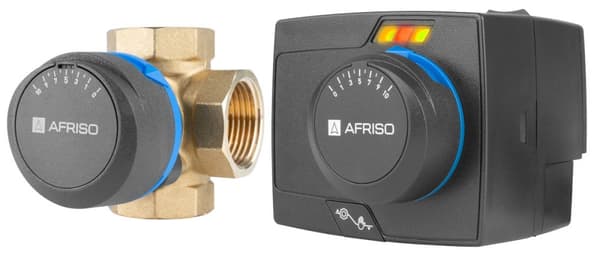 Styresæt: 4-vejs roterende blandeventil ARV 484 ProClick DN25, Rp 1 tomme, Kvs 10 + elektrisk aktuator ARM 343 ProClick