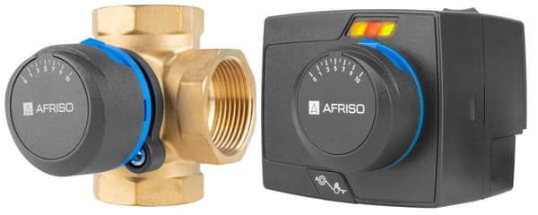 Styresæt: 4-vejs roterende blandeventil ARV 485 ProClick DN32, Rp1 1/4 tomme, Kvs 16 + elektrisk aktuator ARM 343 ProClick