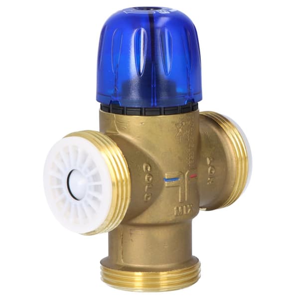 Termostatisk blandeventil med indbygget kontraventil Novamix Value 70 FS DN25, udvendig gevind Rv 1 1/4 tomme (5/4")
