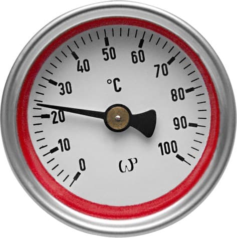 Termometer med drejeskive 100 °C rødt