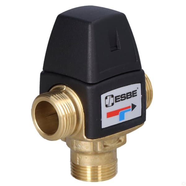 Termostatisk blandeventil VTA322, temperaturregulator 20-43 °C, KVS 1,5, udvendig gevind 3/4 tomme