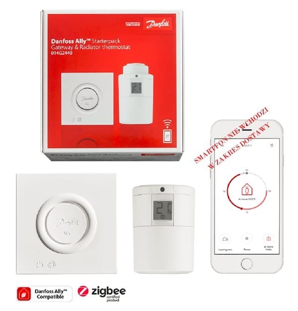 Gateway og elektronisk radiatortermostat Danfoss Ally startsæt