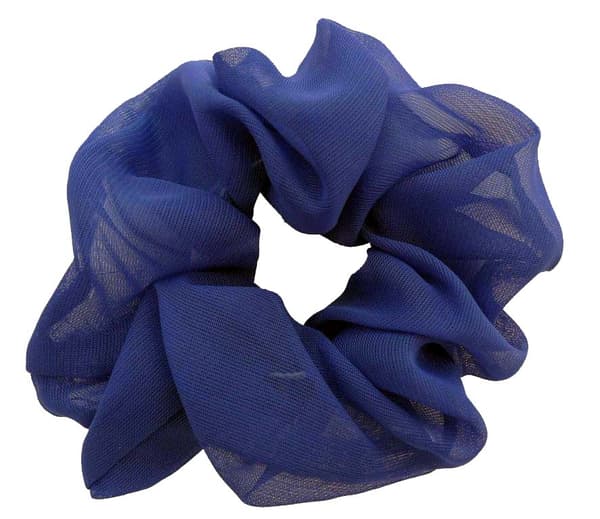 Scrunchie marinblå chiffong