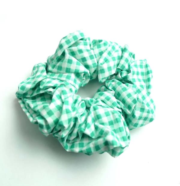 Scrunchie pepitarutig grön/vit