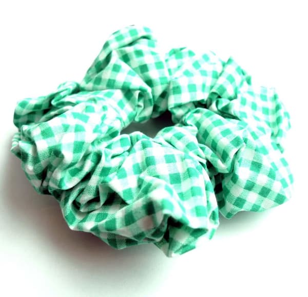 Scrunchie pepitarutig grön/vit