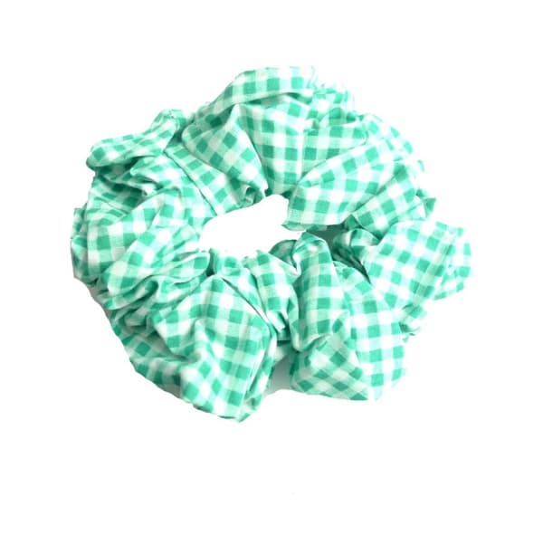 Scrunchie pepitarutig grön/vit