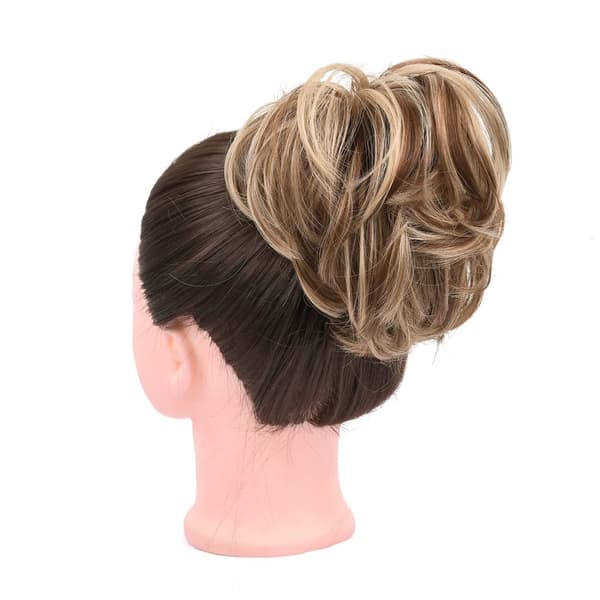 Bun Hårelastikk med krøllete kunsthår - Dark Blond Mix