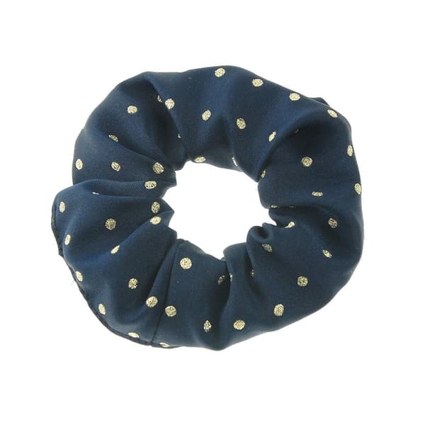 ShowQuest Lurex Spot Scrunchie Navy/Gold One Size