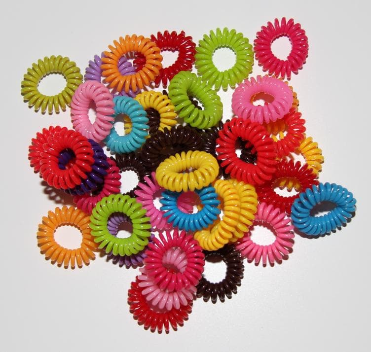 15-pack hårsnodd telefonsladd spiral hair fashion (Mix) XL