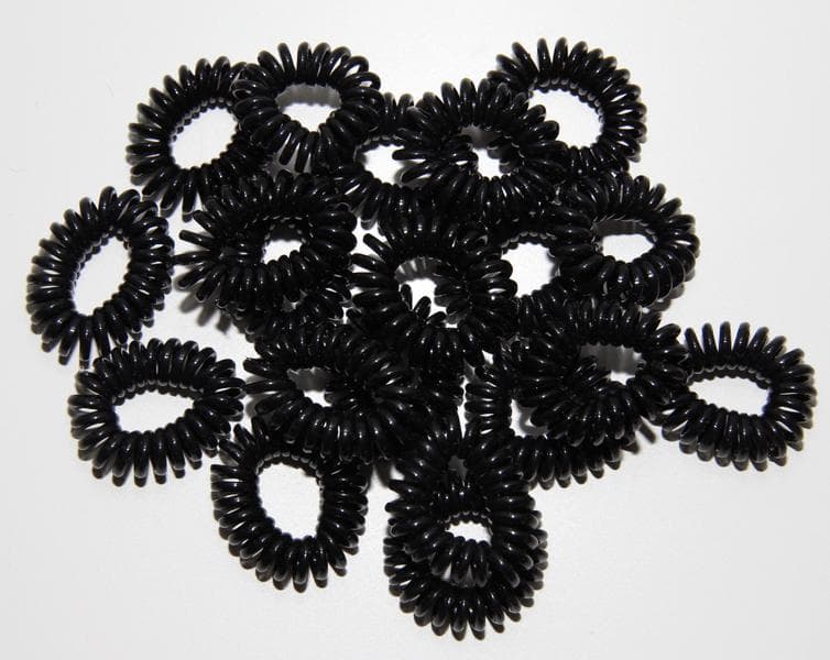15-pack hårsnodd telefonsladd spiral hair fashion (Svart) L