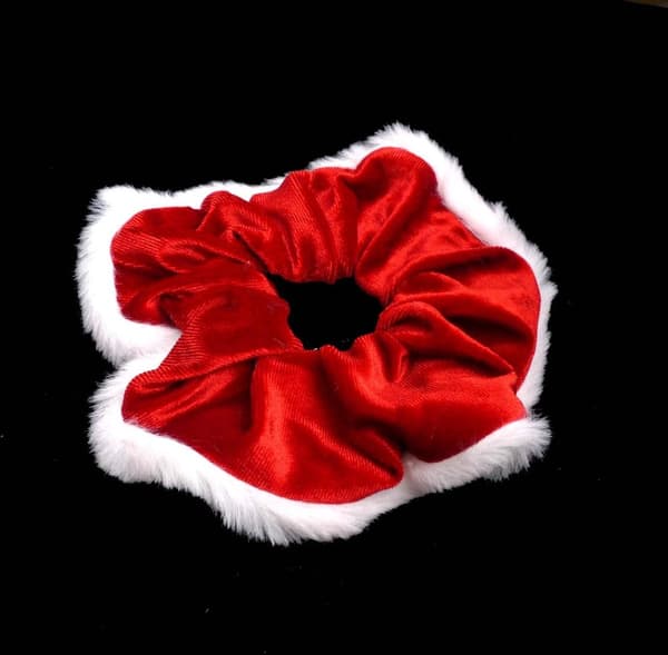 Scrunchie Stor Röd sammet