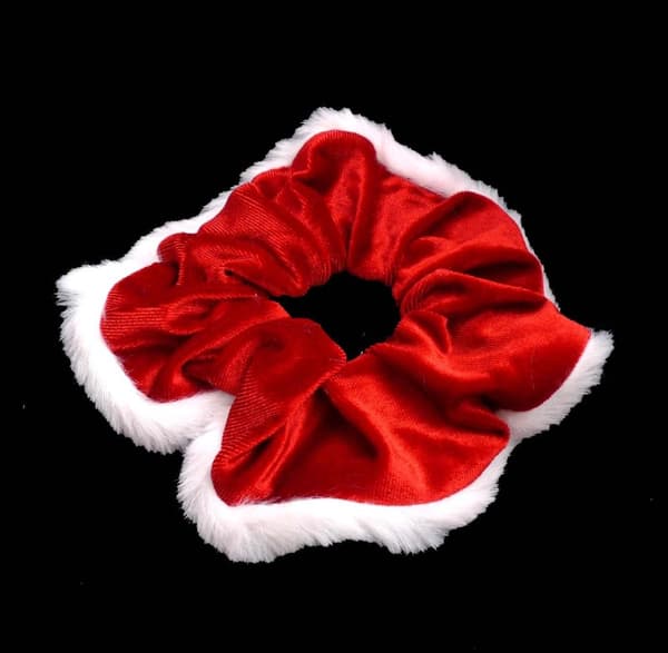 Scrunchie Stor Röd sammet