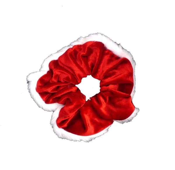 Scrunchie Stor Röd sammet