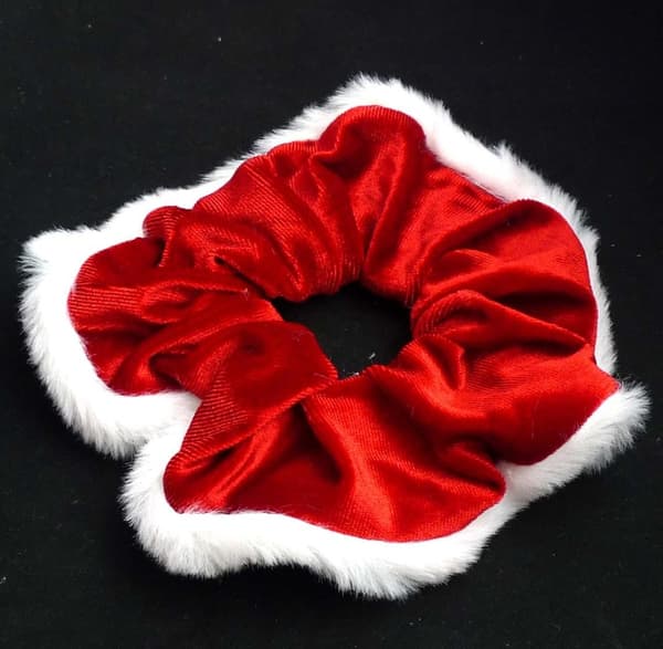 Scrunchie Stor Röd sammet
