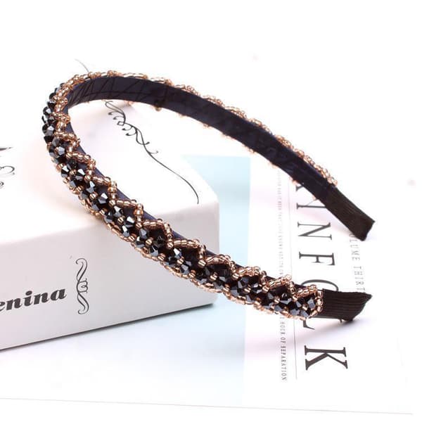Beautiful tiara with embroidered pearls and rhinestones in several colors