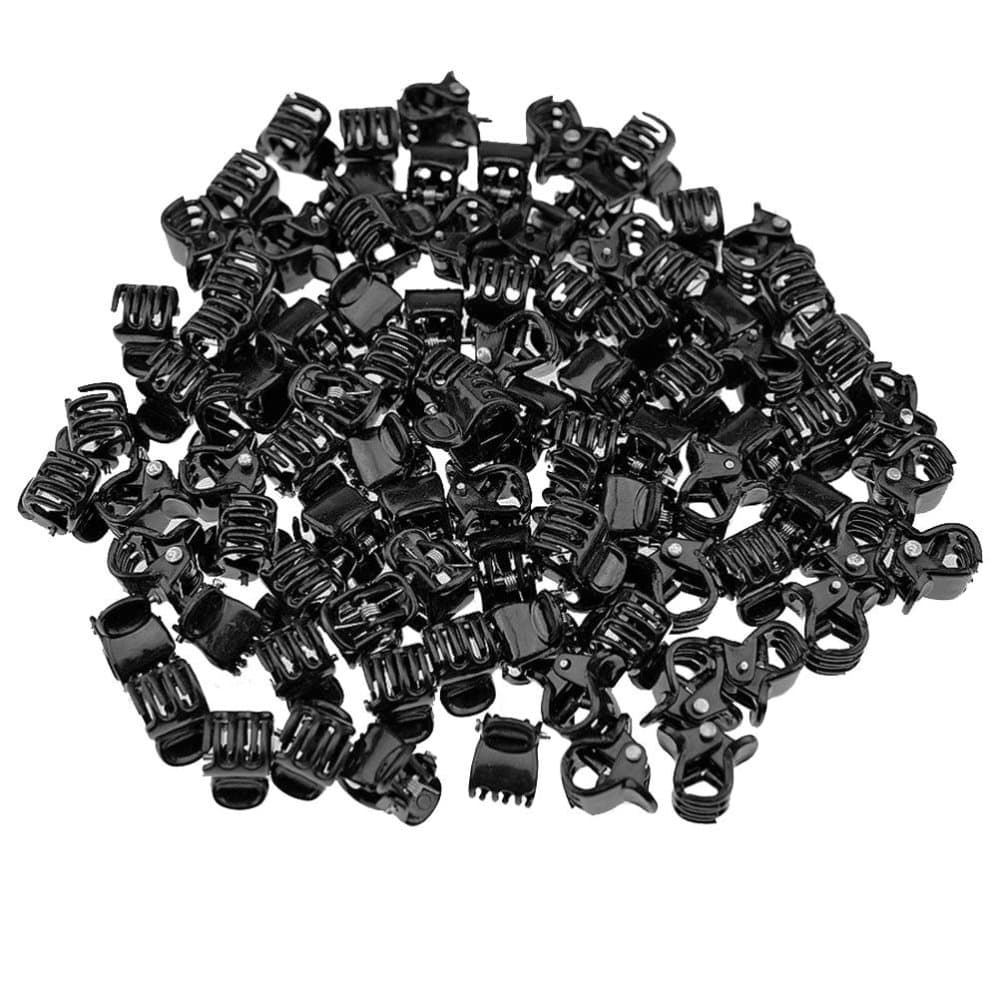 100x Små Hårklämmor - Svart