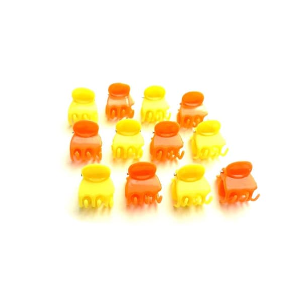 Hårklämmor små Gul & Orange