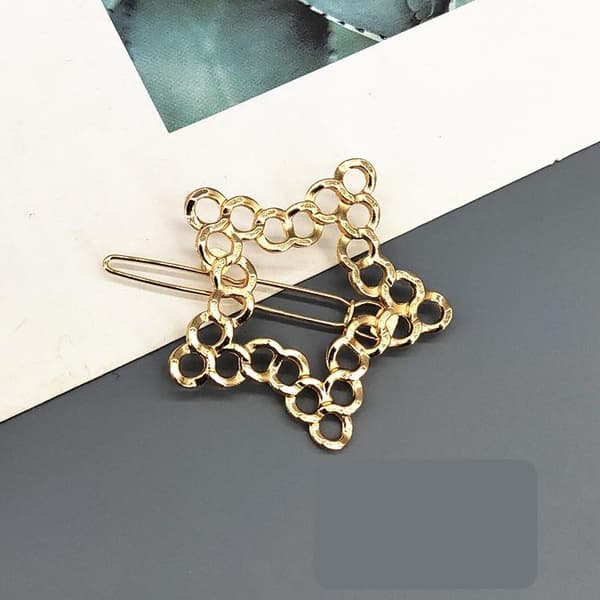 Handmade gold-plated hair clip stylish big star