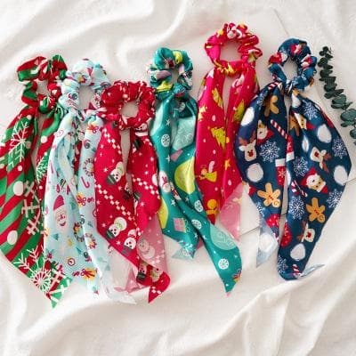 Christmas Scrunchie bue snefnug Julemanden snemand juletræ