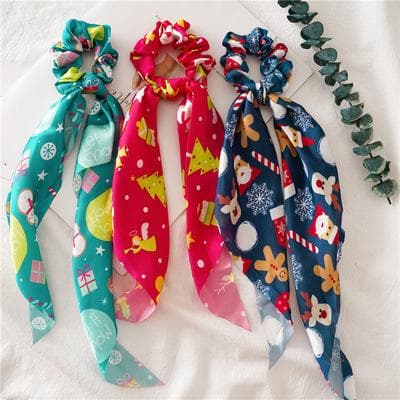Christmas Scrunchie bue snefnug Julemanden snemand juletræ