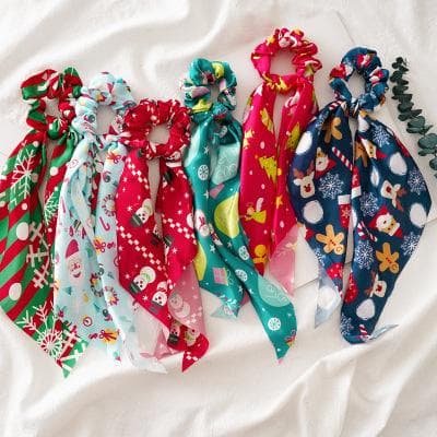 Christmas Scrunchie bue snefnug Julemanden snemand juletræ
