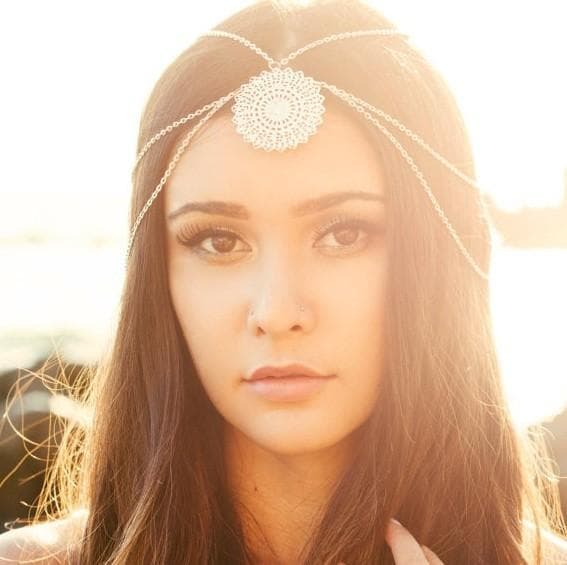Vintage Hårsmycke / Boho Hår Smycke med Silver Kedjor & Smycke