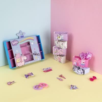 Peppa pig hårtilbehør 11 deler bokser greta gris hårbøyle