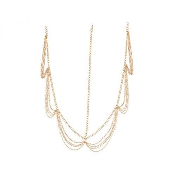 Retro Hårsmycke / Boho Bohemiskt Hår Smycke med Guld Kedjor