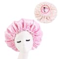 Miniatyrbilde 2 av 4: Sleeping Cap - Satin Hair Care Wedding Bonnet - Justerbar søvnhette rosa