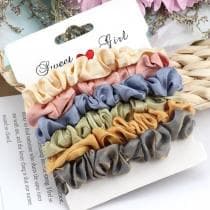 6-pack Scrunchies Hårsnoddar Hårband Håraccessoar - Flerfärgad