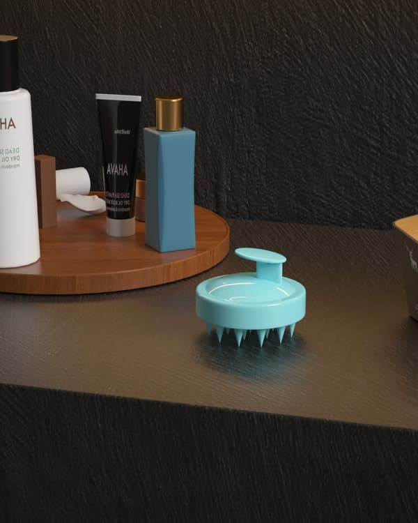 Hårbottenmassageborste i silikon för vått och torrt 8 x 7 cm - hårbottenmassage, hårbottenborste, hårborste för att massera i schampo,