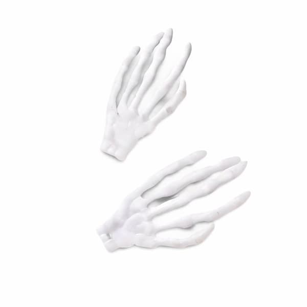 Hårklämmor med Skeletthandmotiv - 2-pack, Unik Halloween Accessoar skelett