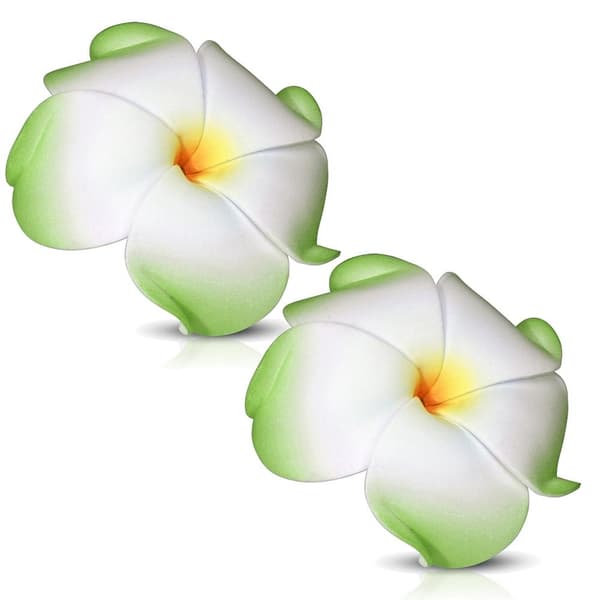 2 st Hårspänne Hårklämma Hår Accessoar -Stor Grön Hawaii Blomma