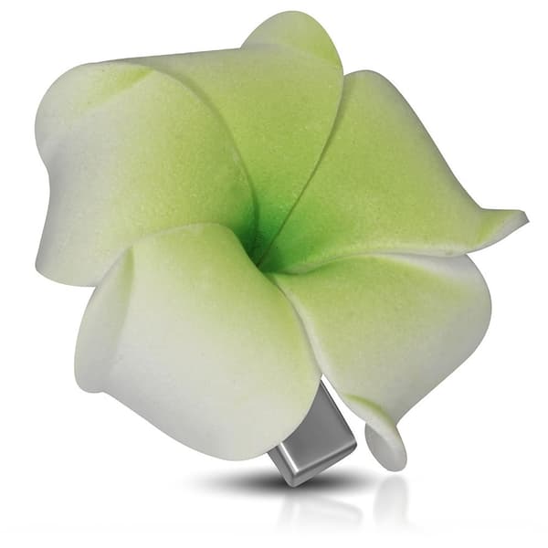 2 st Hårspänne Hårklämma Hår Accessoar -Gul & Grön Hawaii blomma