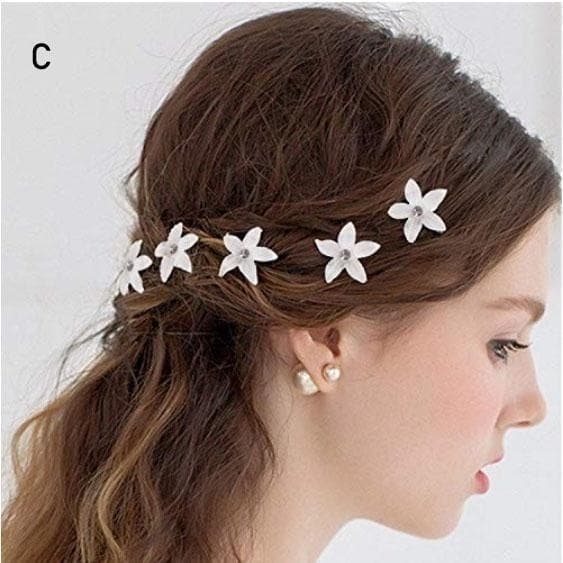 5 st Hårnålar Hårsmycke - Blomma med Pärlor/Strass Bröllop Fest