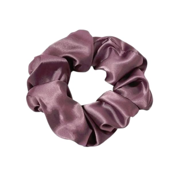 Hårstrikk - Scrunchie - Sateng - 12cm - Mørkrosa