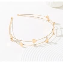 Guld Diadem Hårsmycke Håraccessoar Hårband med Hjärtan & Strass