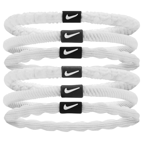 Nike 2024 Flex Hair Ties (Pack of 6) White One Size