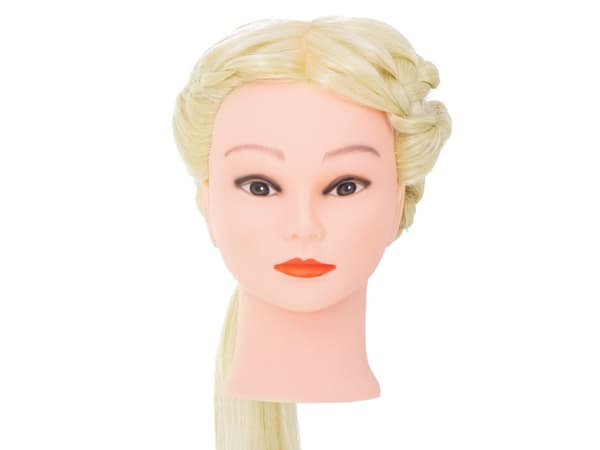 Frisørtræningshoved til naturligt blond hår